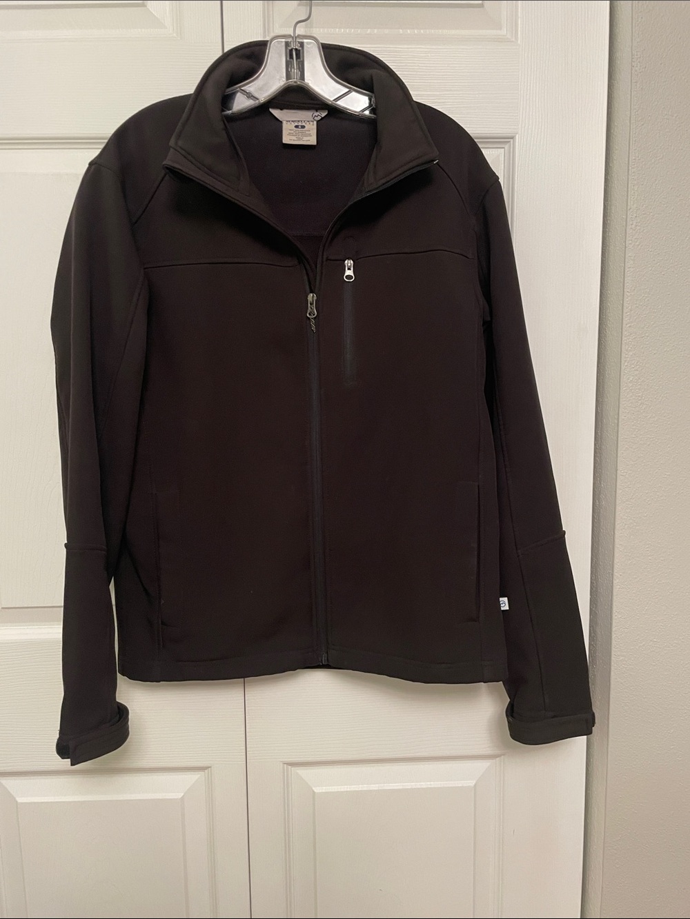 Magellan Outdoors Softshell Black Full Zip Winter Coat Jacket with Chest Pocket